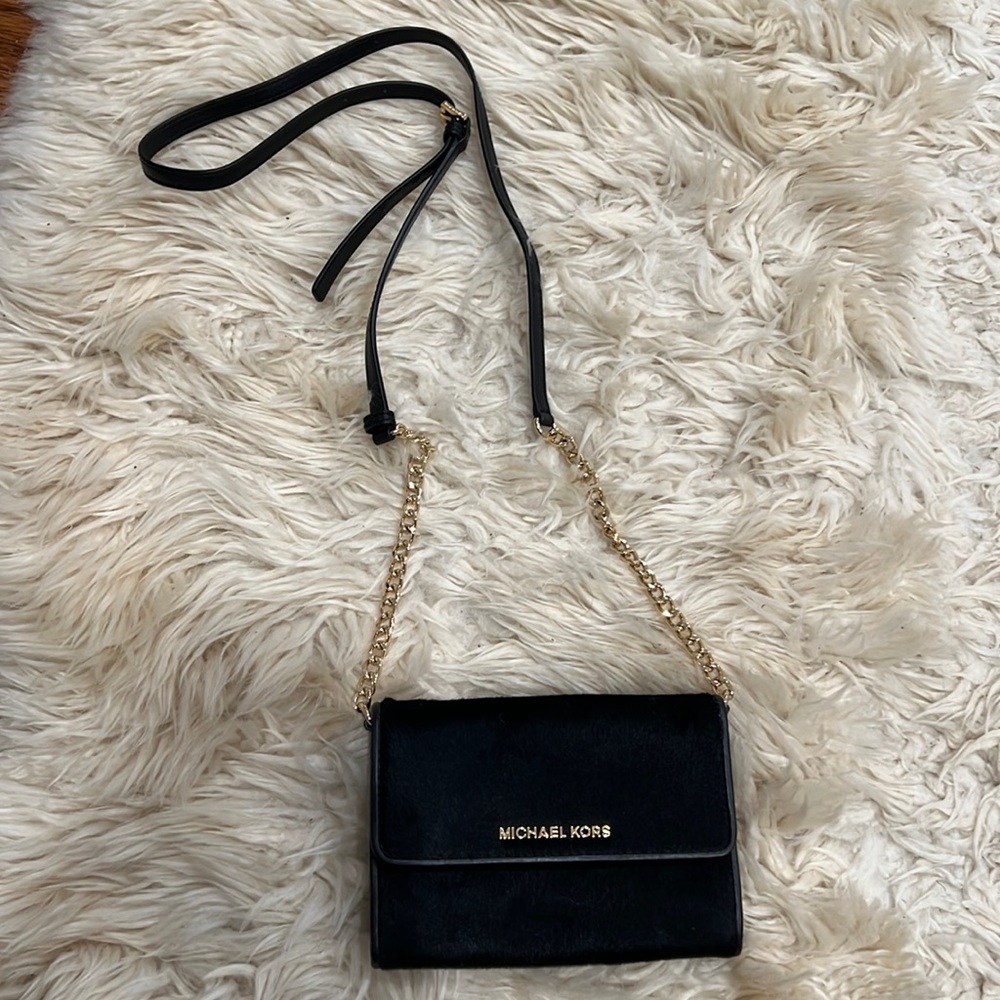 NEW! Michael Kors faux fur crossbody bag